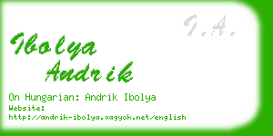 ibolya andrik business card